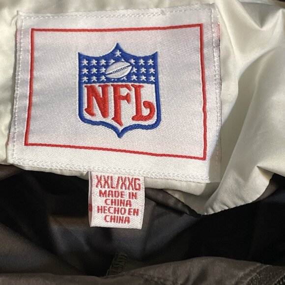 NFL Cleveland Browns Windbreaker Jacket Size XXL Long Sleeve Brown Polyester - Picture 8 of 11